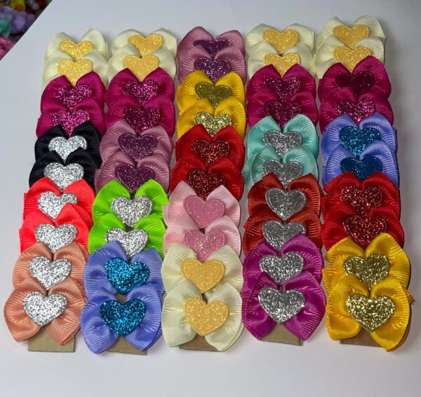 Laços Heart em glitter - Image 2