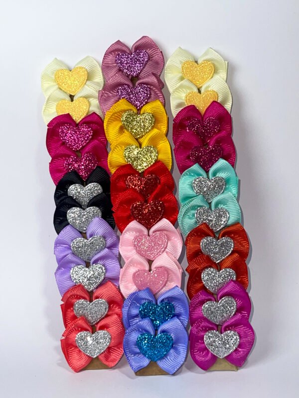 Laços Heart em glitter