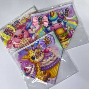 Kit bandana + laço + adesivo FOFURAS FAMINTAS