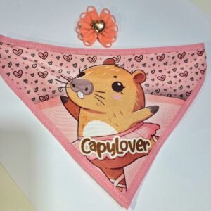 Kit Bandana M + Laço - Capivara Bailarina