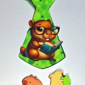 Kit gravata 3D + adesivo Capivara Cult