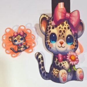 Kit Gravata de Fêmea 3D + Laço  - Onça (01 uni)