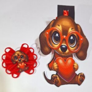 Kit Gravata de Fêmea 3D + Laço  - Dog Love (01 uni)