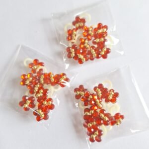 Penteados Flor de pedra vermelho P